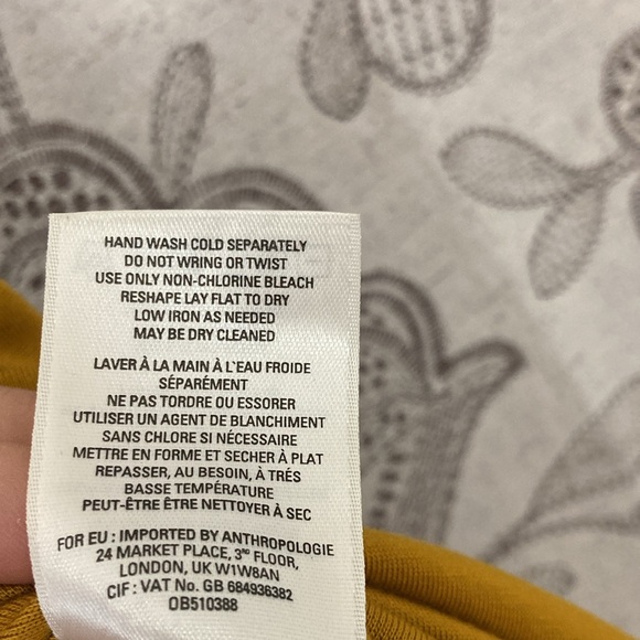 Anthropologie (AKEMI + KIN) Mustard Yellow Tunic Tank. Opening at back. V-Neck. - Picture 8 of 8